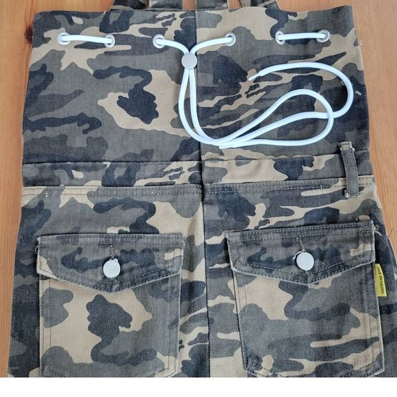 American Bazi Camouflage Drawstring Denim Backpack - Picture 8 of 8